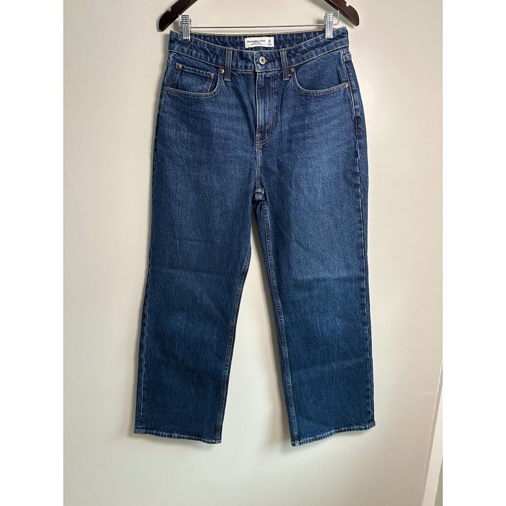 Abercrombie & Fitch 90s Relaxed Jeans Women 28 Short Dark Wash EUC Curve Love